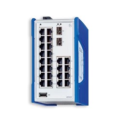 Hirschmann 942 141-032 Unmanaged DIN Rail Mount Switch 24 x 10/100 Base-TX 2 x 100 Mbps SFP -Port 12-48VDC